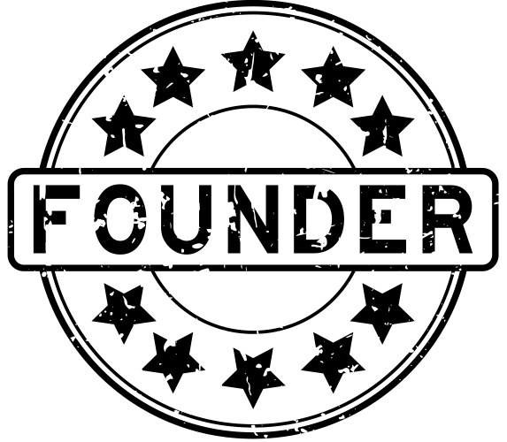 grunge-black-founder-word-with-star-icon-round-vector-40382157